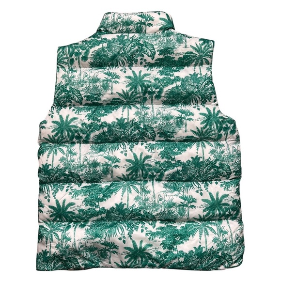 Vineyard Vines Oversized Printed Puffer Vest Toile Green Meadow Girls - Size L - Picture 4 of 9